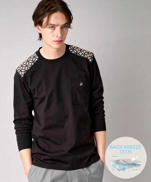 DRESSTERIOR(ドレステリア)の「【接触冷感/UVカット】BACK BREEZE TECH ロングTシャツ(Tシャツ/カットソー・メンズ・ブラック/グリーン系/ホワイト・90/91/92/94)」の2枚目の写真