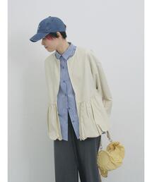 Samansa Mos2 blue | バルーンペプラムブルゾン(ブルゾン)