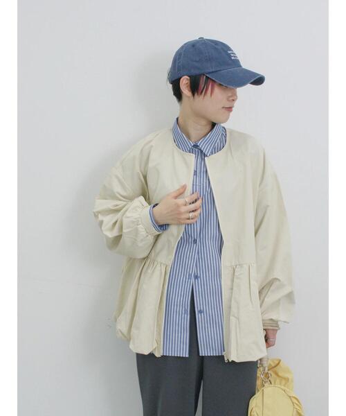 Samansa Mos2 blue（サマンサモスモスブルー）の「バルーンペプラムブルゾン（ブルゾン・レディース・ベージュ/ライトベージュ/ブラック・F）」の12枚目の写真