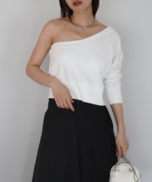 padded one shoulder sweat / カップ付きワンショルダースウェット