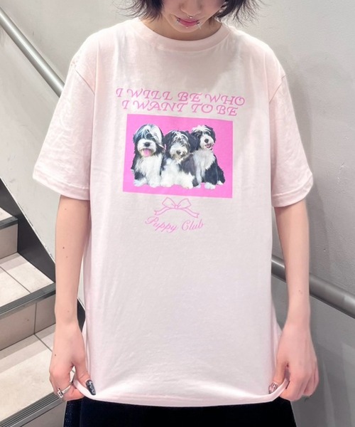 Candy Stripper（キャンディストリッパー）の「PUPPY CLUB Tシャツ（Tシャツ/カットソー・レディース・ピンク/レッド/オフホワイト/ブルー・M/L/XL）」の3枚目の写真