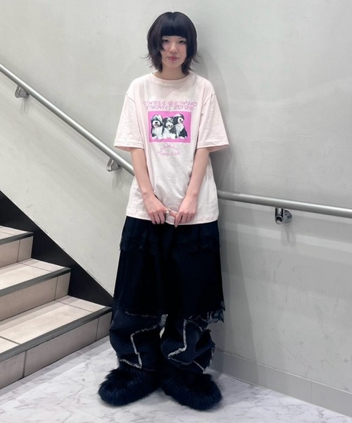 Candy Stripper（キャンディストリッパー）の「PUPPY CLUB Tシャツ（Tシャツ/カットソー・レディース・ピンク/レッド/オフホワイト/ブルー・M/L/XL）」の16枚目の写真