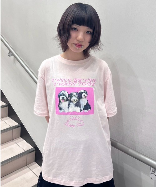 Candy Stripper（キャンディストリッパー）の「PUPPY CLUB Tシャツ（Tシャツ/カットソー・レディース・ピンク/レッド/オフホワイト/ブルー・M/L/XL）」の18枚目の写真