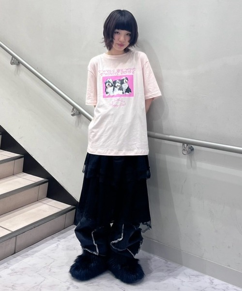 Candy Stripper（キャンディストリッパー）の「PUPPY CLUB Tシャツ（Tシャツ/カットソー・レディース・ピンク/レッド/オフホワイト/ブルー・M/L/XL）」の15枚目の写真