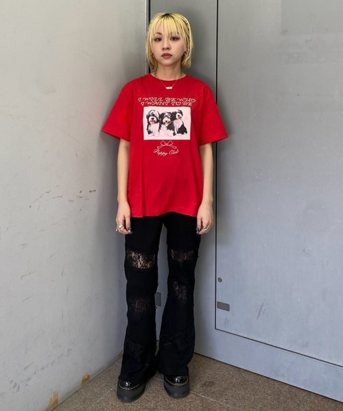 Candy Stripper（キャンディストリッパー）の「PUPPY CLUB Tシャツ（Tシャツ/カットソー・レディース・ピンク/レッド/オフホワイト/ブルー・M/L/XL）」の20枚目の写真