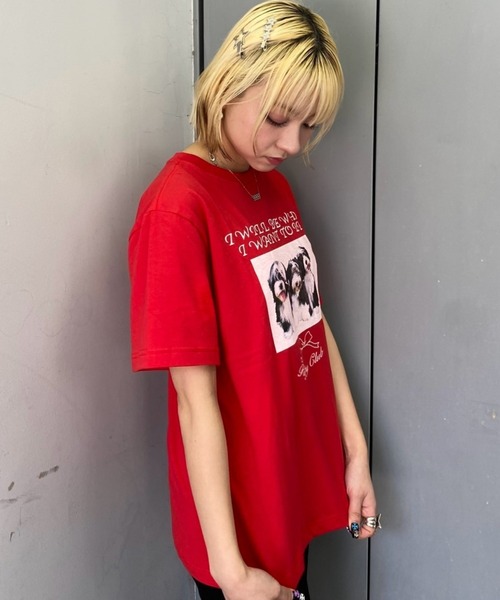 Candy Stripper（キャンディストリッパー）の「PUPPY CLUB Tシャツ（Tシャツ/カットソー・レディース・ピンク/レッド/オフホワイト/ブルー・M/L/XL）」の21枚目の写真