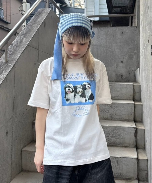 Candy Stripper（キャンディストリッパー）の「PUPPY CLUB Tシャツ（Tシャツ/カットソー・レディース・ピンク/レッド/オフホワイト/ブルー・M/L/XL）」の13枚目の写真