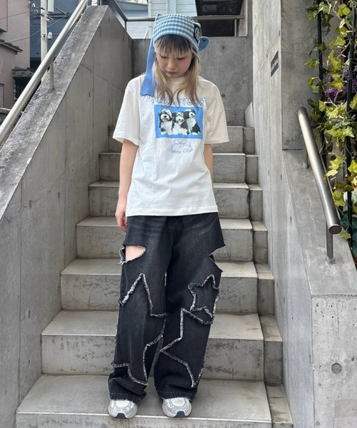 Candy Stripper（キャンディストリッパー）の「PUPPY CLUB Tシャツ（Tシャツ/カットソー・レディース・ピンク/レッド/オフホワイト/ブルー・M/L/XL）」の12枚目の写真