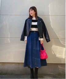 Belle Cie（ベルシー）の「女っぽカジュアル デニムフレアスカート（デニムスカート）」