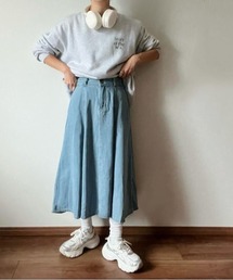 Belle Cie（ベルシー）の「女っぽカジュアル デニムフレアスカート（デニムスカート）」