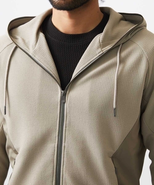 MICHEL KLEIN HOMME (ミッシェルクランオム)の「【セットアップ】ダブルフェイスZIPパーカー(パーカー・メンズ・ブラック/オフホワイト・MEDIUM/LARGE/X-LARGE)」の9枚目の写真