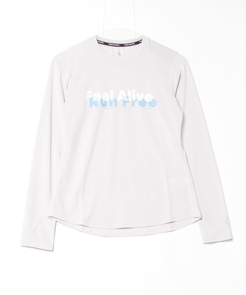 TIGORA(ティゴラ)の「ティゴラ TIGORA ランニング レディース長袖Tシャツ フロントロゴグラフィック(Tシャツ/カットソー・レディース・ブラック/ライトグレー・S/M/L/XL)」の1枚目の写真