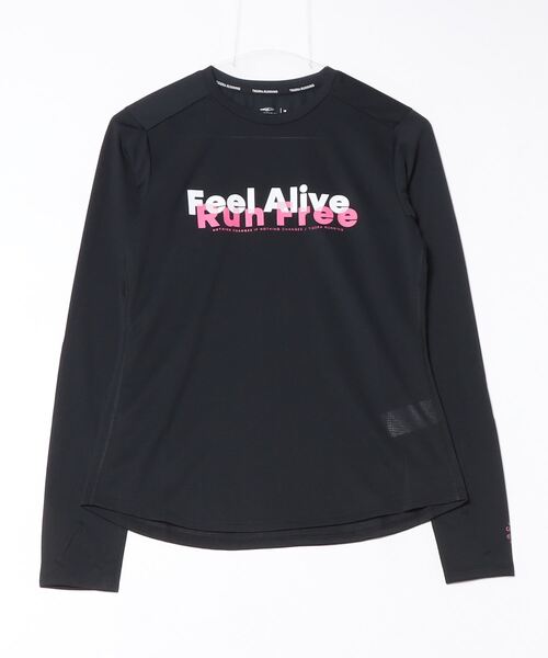 TIGORA(ティゴラ)の「ティゴラ TIGORA ランニング レディース長袖Tシャツ フロントロゴグラフィック(Tシャツ/カットソー・レディース・ブラック/ライトグレー・S/M/L/XL)」の2枚目の写真