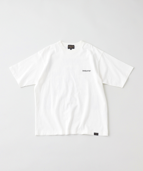 B.C STOCK(ベーセーストック)の「【PENDLETON / ペンドルトン】バック エンブロイダリーショートスリーブTEE(Tシャツ/カットソー・メンズ・ホワイト/ブラック・SMALL/MEDIUM)」の2枚目の写真