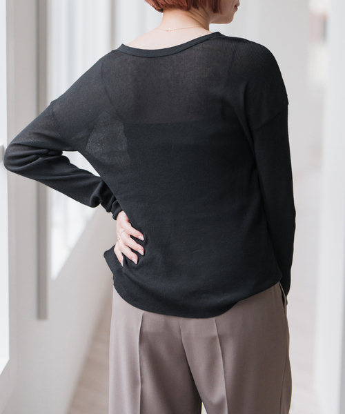 Spick & Span(スピックアンドスパン)の「手洗い可 / 18Gシアーリブカーディガン(カーディガン/ボレロ・レディース・チャコールグレー/ブラウン・FREE)」の22枚目の写真