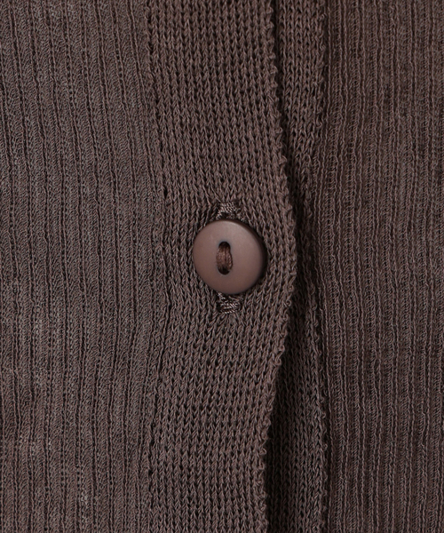 Spick & Span(スピックアンドスパン)の「手洗い可 / 18Gシアーリブカーディガン(カーディガン/ボレロ・レディース・チャコールグレー/ブラウン・FREE)」の4枚目の写真