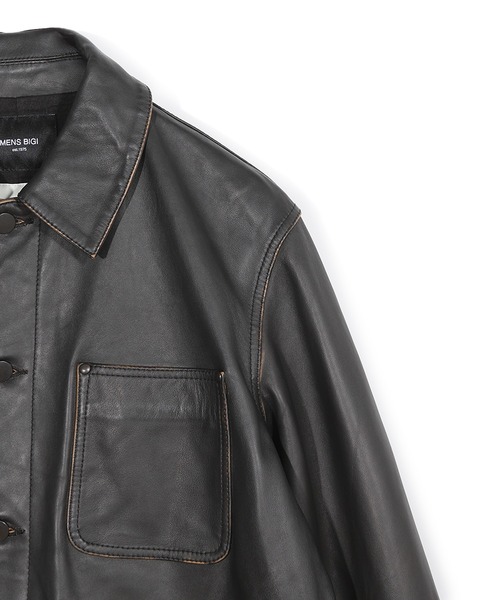 MEN'S BIGI(メンズビギ)の「【JAGROSE/ジャグロース】別注ラムレザーカバーオール(ブルゾン・メンズ・ブラック・03/02/01/04)」の5枚目の写真