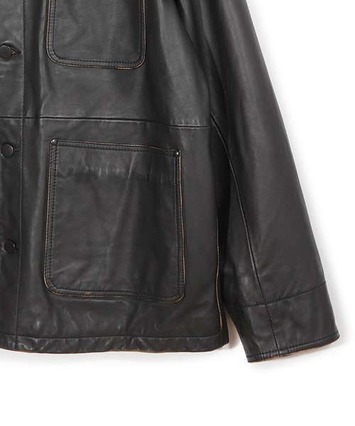 MEN'S BIGI(メンズビギ)の「【JAGROSE/ジャグロース】別注ラムレザーカバーオール(ブルゾン・メンズ・ブラック・03/02/01/04)」の6枚目の写真