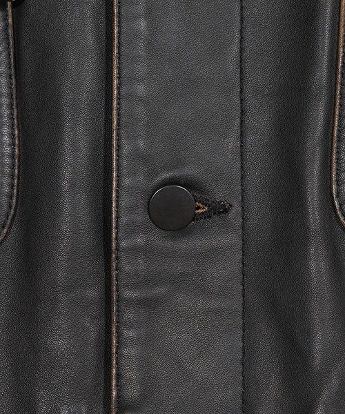 MEN'S BIGI(メンズビギ)の「【JAGROSE/ジャグロース】別注ラムレザーカバーオール(ブルゾン・メンズ・ブラック・03/02/01/04)」の4枚目の写真