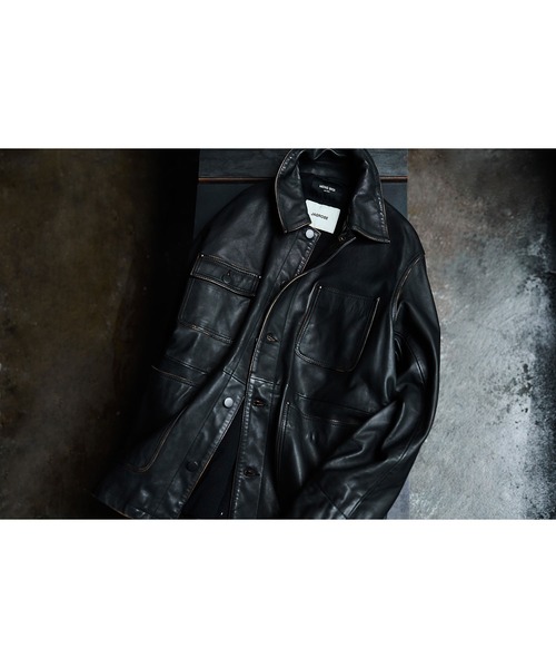 Eddie Bauer ラムレザーカバーオール メンズXL ブラック 中古・古着通販】Eddie Bauer (エディーバウアー) ラムレザー