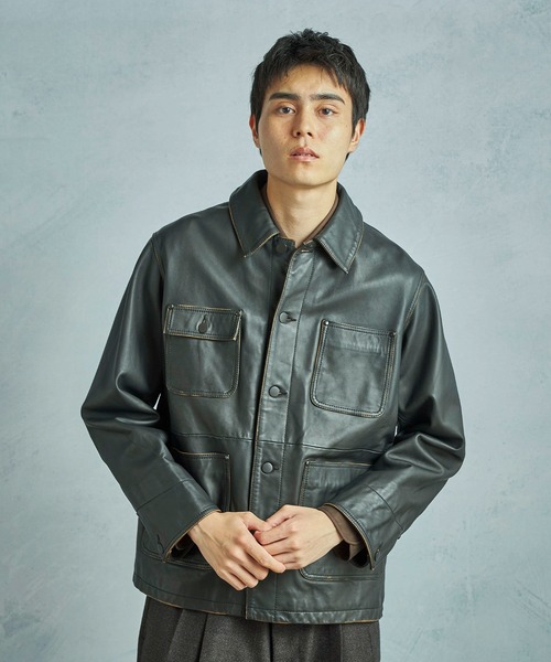 MEN'S BIGI(メンズビギ)の「【JAGROSE/ジャグロース】別注ラムレザーカバーオール(ブルゾン・メンズ・ブラック・03/02/01/04)」の17枚目の写真