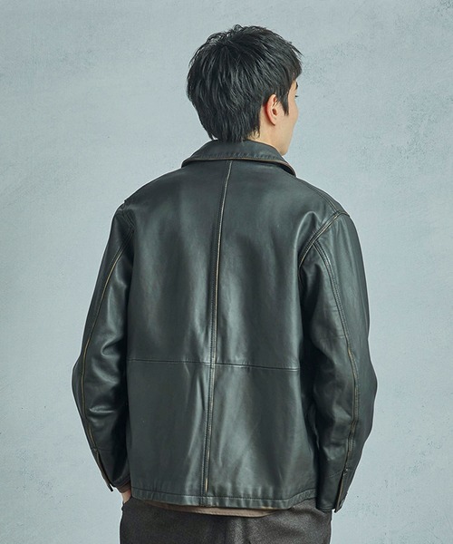 MEN'S BIGI(メンズビギ)の「【JAGROSE/ジャグロース】別注ラムレザーカバーオール(ブルゾン・メンズ・ブラック・03/02/01/04)」の19枚目の写真