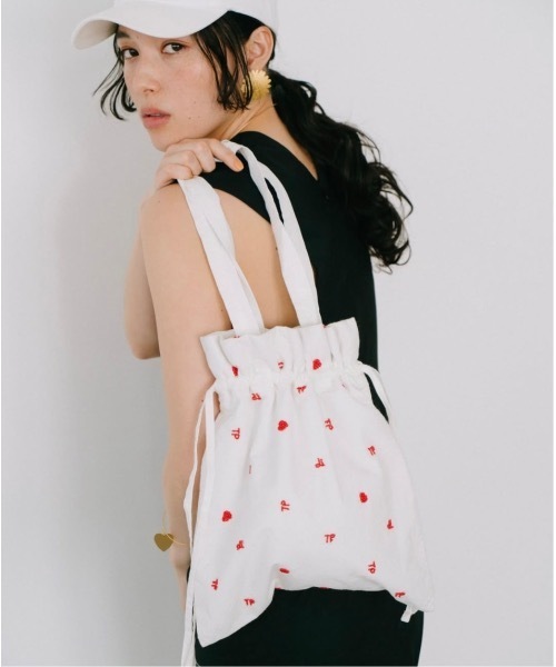 THEATRE PRODUCTS（シアタープロダクツ）の「ビーズエンブロイダリードローストリングトートﾊﾞｯｸﾞ（トートバッグ・レディース・ブルー/ブラック/ホワイト・FREE）」の6枚目の写真
