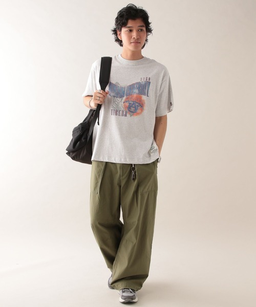 DISCUS(ディスカス)の「【DISCUS】ヴィンテージライク/ルーズカレッジTシャツ(Tシャツ/カットソー・メンズ・ホワイト/ネイビー/ホワイト系その他4/グレー・MEDIUM/LARGE)」の7枚目の写真