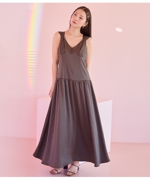 PEACH JOHN（ピーチジョン）の「Ｖネックボリュームワンピ（ワンピース・レディース・ベージュ/ピンク/ブラウン・ONE SIZE）」の4枚目の写真