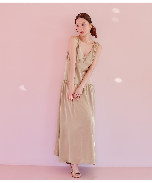 PEACH JOHN（ピーチジョン）の「Ｖネックボリュームワンピ（ワンピース・レディース・ベージュ/ピンク/ブラウン・ONE SIZE）」の6枚目の写真