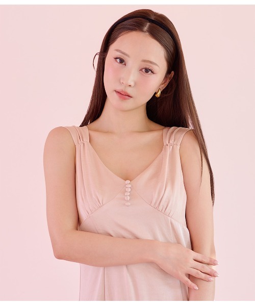 PEACH JOHN（ピーチジョン）の「Ｖネックボリュームワンピ（ワンピース・レディース・ベージュ/ピンク/ブラウン・ONE SIZE）」の12枚目の写真