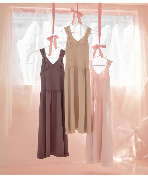 PEACH JOHN（ピーチジョン）の「Ｖネックボリュームワンピ（ワンピース・レディース・ベージュ/ピンク/ブラウン・ONE SIZE）」の13枚目の写真