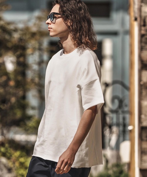 CAMBIO（カンビオ）の「mt9658-MINI URAKE Sweat Oversize Cut Off Tee スウェットTシャツ（Tシャツ/カットソー・メンズ・ホワイト/ブラック/グレー/チャコール・S/M/L）」の5枚目の写真