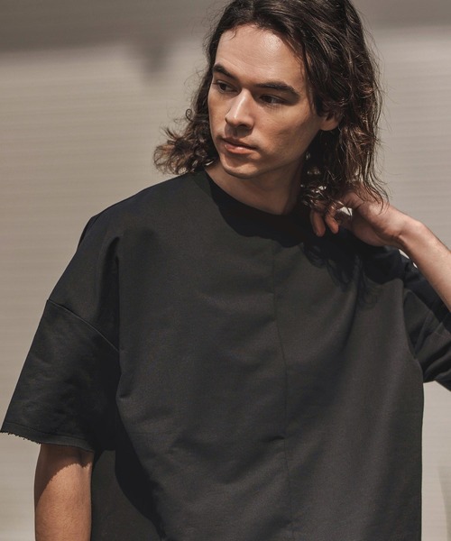 CAMBIO（カンビオ）の「mt9658-MINI URAKE Sweat Oversize Cut Off Tee スウェットTシャツ（Tシャツ/カットソー・メンズ・ホワイト/ブラック/グレー/チャコール・S/M/L）」の10枚目の写真