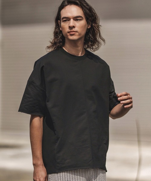 CAMBIO（カンビオ）の「mt9658-MINI URAKE Sweat Oversize Cut Off Tee スウェットTシャツ（Tシャツ/カットソー・メンズ・ホワイト/ブラック/グレー/チャコール・S/M/L）」の12枚目の写真