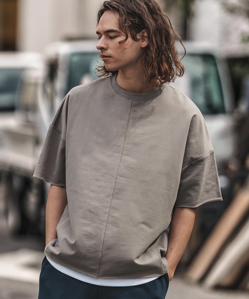 CAMBIO（カンビオ）の「mt9658-MINI URAKE Sweat Oversize Cut Off Tee スウェットTシャツ（Tシャツ/カットソー・メンズ・ホワイト/ブラック/グレー/チャコール・S/M/L）」の15枚目の写真