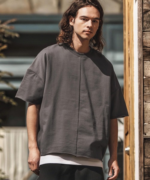CAMBIO（カンビオ）の「mt9658-MINI URAKE Sweat Oversize Cut Off Tee スウェットTシャツ（Tシャツ/カットソー・メンズ・ホワイト/ブラック/グレー/チャコール・S/M/L）」の20枚目の写真