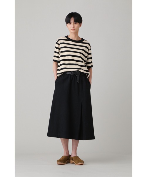 MHL.(エムエイチエル)の「COTTON LINEN STRIPE JERSEY (オンラインショップ限定)(Tシャツ/カットソー・レディース・ブルー/ベージュ系その他2・2)」の3枚目の写真