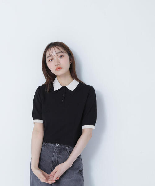 NATURAL BEAUTY BASIC(ナチュラルビューティーベーシック)の「◇ダブルカラーポロニット(ニット/セーター・レディース・ブラック系その他/グレー系その他/ベージュ系その他・FREE)」の21枚目の写真