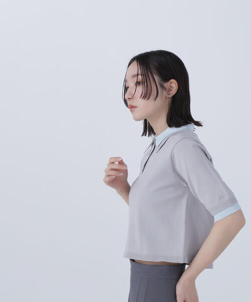 ダブルカラーポロニット | NATURAL BEAUTY BASIC（ナチュラル
