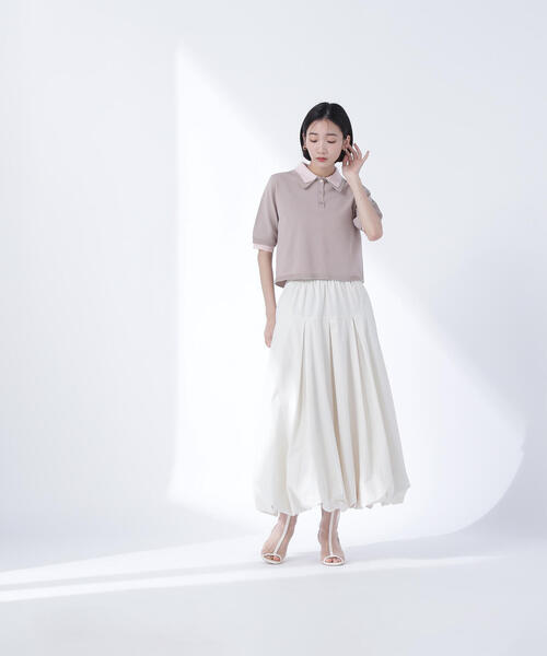 NATURAL BEAUTY BASIC(ナチュラルビューティーベーシック)の「◇ダブルカラーポロニット(ニット/セーター・レディース・ブラック系その他/グレー系その他/ベージュ系その他・FREE)」の7枚目の写真