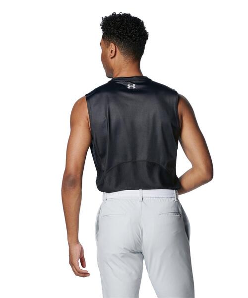 UNDER ARMOUR（アンダーアーマー）の「UAアイソチル フィッティド スリーブレス Vネックシャツ（ゴルフ/メンズ）（Tシャツ/カットソー・メンズ・ブラック・M/L/S/2XL/XL）」の9枚目の写真