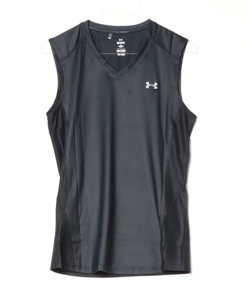 UNDER ARMOUR（アンダーアーマー）の「UAアイソチル フィッティド スリーブレス Vネックシャツ（ゴルフ/メンズ）（Tシャツ/カットソー・メンズ・ブラック・M/L/S/2XL/XL）」の7枚目の写真