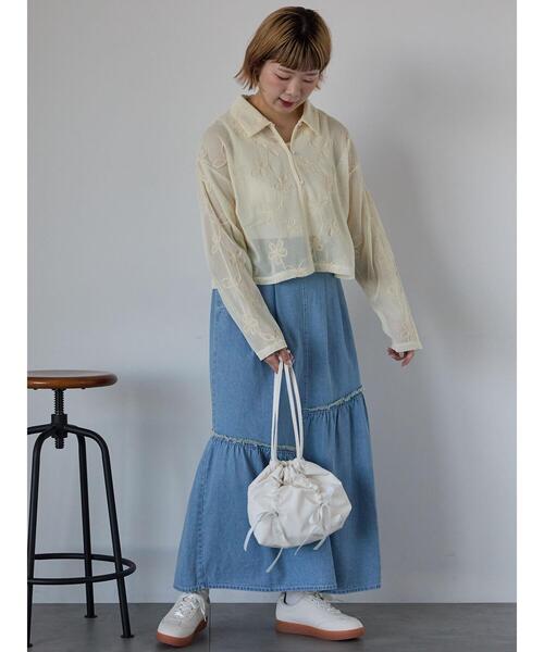 ehka sopo（エヘカソポ）の「コード刺繍襟付きカーディガン（カーディガン/ボレロ・レディース・ベージュ/ラベンダー/キナリ/グリーン・F）」の9枚目の写真