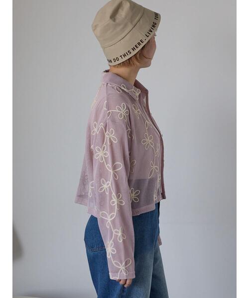 ehka sopo（エヘカソポ）の「コード刺繍襟付きカーディガン（カーディガン/ボレロ・レディース・ベージュ/ラベンダー/キナリ/グリーン・F）」の14枚目の写真