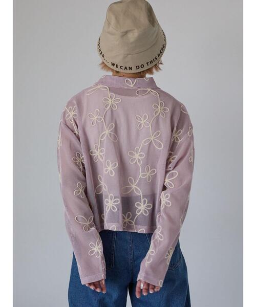 ehka sopo（エヘカソポ）の「コード刺繍襟付きカーディガン（カーディガン/ボレロ・レディース・ベージュ/ラベンダー/キナリ/グリーン・F）」の15枚目の写真