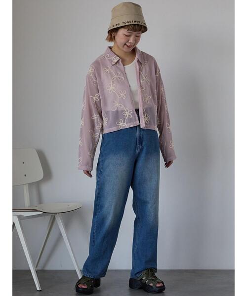 ehka sopo（エヘカソポ）の「コード刺繍襟付きカーディガン（カーディガン/ボレロ・レディース・ベージュ/ラベンダー/キナリ/グリーン・F）」の16枚目の写真