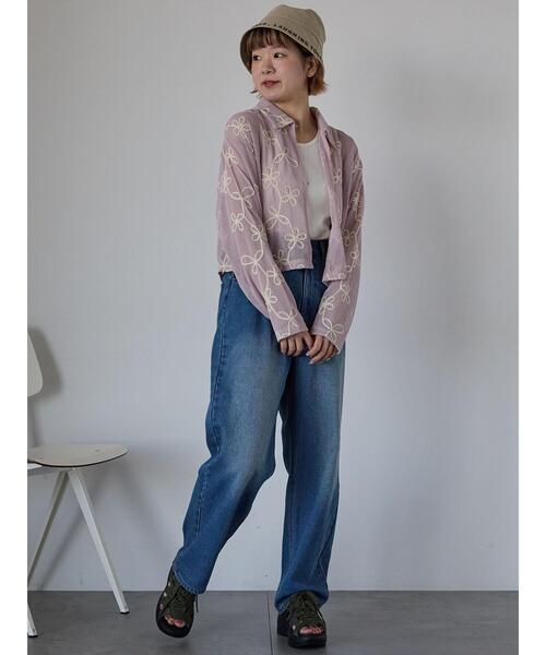 ehka sopo（エヘカソポ）の「コード刺繍襟付きカーディガン（カーディガン/ボレロ・レディース・ベージュ/ラベンダー/キナリ/グリーン・F）」の17枚目の写真