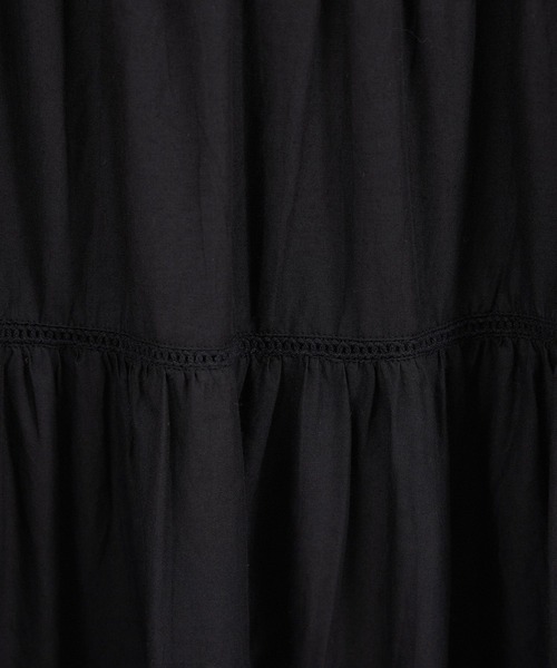 SALON adam et rope'（サロン アダム エ ロペ）の「【WEB限定】ティアードキャミワンピース［洗える］（ワンピース・レディース・ブラウン系その他2/ブラック/オフホワイト・FREE）」の12枚目の写真