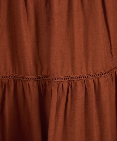 SALON adam et rope'（サロン アダム エ ロペ）の「【WEB限定】ティアードキャミワンピース［洗える］（ワンピース・レディース・ブラウン系その他2/ブラック/オフホワイト・FREE）」の13枚目の写真